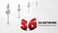 5g Communication Tower Wireless Hispeed Internet with Data center background Royalty Free Stock Photo