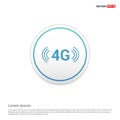 4G connection icon - white circle button Royalty Free Stock Photo