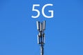 5g connection.Mobile tower. Mobile connection. High speed internet concept. technology concept of the future mobile network. Royalty Free Stock Photo