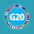 G20 countries flags or flags of the world element design