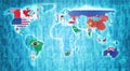g20 countries on world map Royalty Free Stock Photo