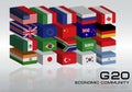 G20 country flags Royalty Free Stock Photo