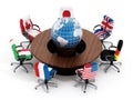 G7 country flags on office chairs