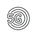 5G coverage icon line design.5g, coverage, icon, mobile, wireless, technology vector illustration.5G coverage editable Royalty Free Stock Photo