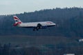 G-DBCJ British Airways Airbus A319-131 jet in Zurich in Switzerland Royalty Free Stock Photo