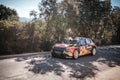 G de Mevius & M. Wydaeghe compete in the 2019 WRC Tour de Corse