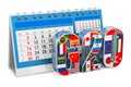 G20 with desk calendar, 3D rendering