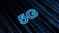 5G on digital background. Internet data transfer concept.