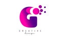 G Dots Letter Logo with Purple Pink Bubbles Vector Illustration Royalty Free Stock Photo