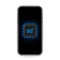 5G eSIM Embedded SIM card icon symbol concept. New chip mobile cellular communication technology. Smartphone icon