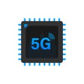 5G eSIM Embedded SIM card icon symbol concept. new chip mobile cellular communication technology. Vector stock