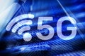 5G Fast Wireless internet connection Communication Mobile Technology concept Royalty Free Stock Photo