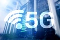 5G Fast Wireless internet connection Communication Mobile Technology concept Royalty Free Stock Photo