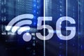 5G Fast Wireless internet connection Communication Mobile Technology concept Royalty Free Stock Photo