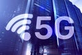 5G Fast Wireless internet connection Communication Mobile Technology concept Royalty Free Stock Photo