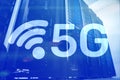 5G Fast Wireless internet connection Communication Mobile Technology concept. Royalty Free Stock Photo