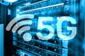 5G Fast Wireless internet connection Communication Mobile Technology concept. Future Communications Technology Royalty Free Stock Photo