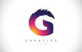 G Feather Letter Logo Icon Design With Feather Feathers Creative Look Vector Illustration