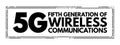 5G - fifth generation of wireless communications text stamp, technology concept background Royalty Free Stock Photo
