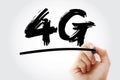 4G - fourth generation cellular data text with marker, technology concept background Royalty Free Stock Photo