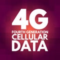 4G - fourth generation cellular data text, technology concept background Royalty Free Stock Photo