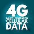 4G - fourth generation cellular data text, technology concept background Royalty Free Stock Photo