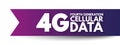 4G - fourth generation cellular data text, technology concept background Royalty Free Stock Photo