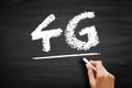 4G - fourth generation cellular data text, technology concept on blackboard Royalty Free Stock Photo