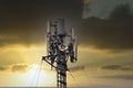 4G and 5G cellular. Macro Base Station or Base Transceiver Station. Telecommunication tower. Wireless Communication Antenna Transm Royalty Free Stock Photo