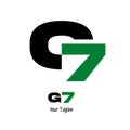 G7, 7G,G 7 arrow elegant initial letter and number logo vector.