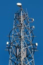 3G, 4G and 5G cellular antennas. Base Transceiver Station. Telecommunication tower. Wireless Communication Antenna Transmitters Royalty Free Stock Photo