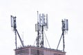 Telecommunication tower. Wireless Communication Antenna Transmitter. Royalty Free Stock Photo