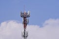 Telecommunication tower. Wireless Communication Antenna Transmitter. Royalty Free Stock Photo