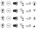 2G 3G 4G mobile network icons