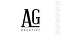 A G logo concept, initial AG vector illustration