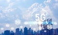 5G global internet connection, wireless internet network, digital connectivity concept and social media networ Royalty Free Stock Photo