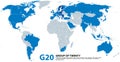 G20, Group of Twenty, infographic and map Royalty Free Stock Photo