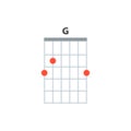 G guitar chord icon. Basic guitar chords vector isolated on white