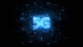 5G high-speed Internet of the new generation, concept. Neon sign Royalty Free Stock Photo