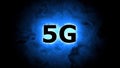 5G high-speed Internet of the new generation, concept. Neon sign Royalty Free Stock Photo