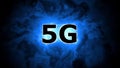 5G high-speed Internet of the new generation, concept. Neon sign Royalty Free Stock Photo