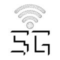5G high speed web connection symbol. Vector illustration Royalty Free Stock Photo