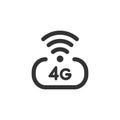 4 g high speed wireless internet vector icon isolated on white background