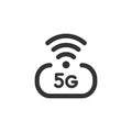 5 g high speed wireless internet vector icon isolated on white background