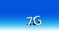 7G icon isolated on blue background. 3d rendering. 7G new wireless internet wifi connection. 7g internet icon. 7th Generation