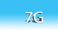 7G icon isolated on white and aqua color background. Mobile devices telecommunication business web networking.