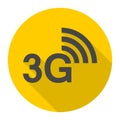 3G icon with long shadow Royalty Free Stock Photo