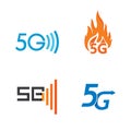 5G icon for mobile device or media social app vector illustration