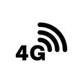 4G icon network coverage area simple flat style symbol