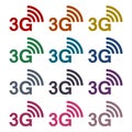 3G icons set Royalty Free Stock Photo